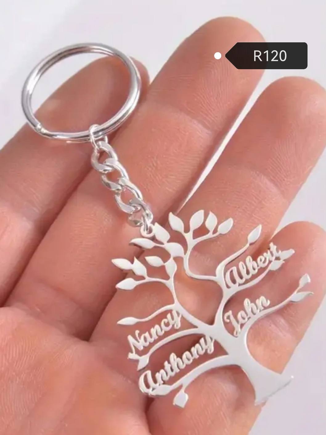 Custom Family Tree Name Keychain – R120