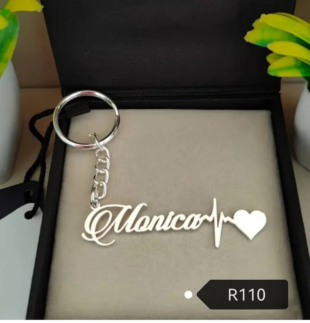 Custom Name Heartbeat Keychain – R110